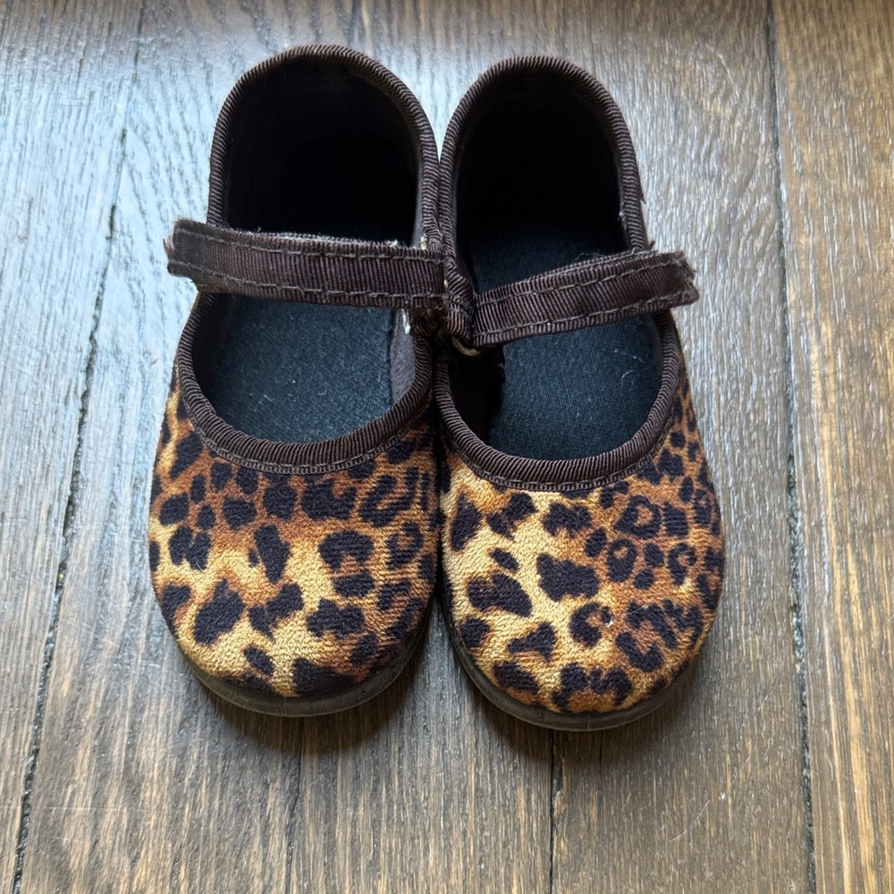 Cienta Brown Leopard Print Kids Mary Jane Shoes